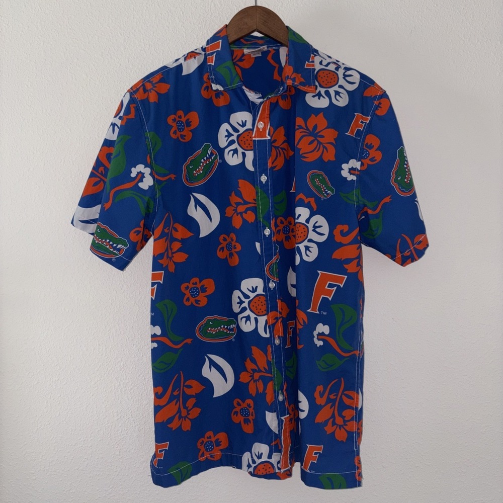 Florida Gators Shirt Mens Large NCAA Football Hawaiian Button Up Wes Willy Beach